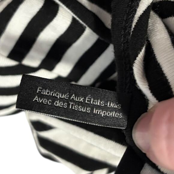 Theory Striped Short Sleeve Dress - Medium - Grey & White - Casual - Picture 8 of 16